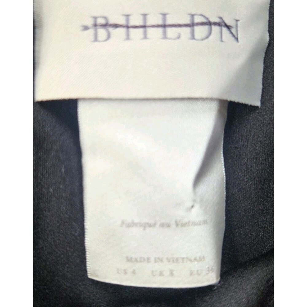 BHLDN EVENING SATIN DRESS 4 CALI SEDONA DRAPE NECK Black color - Picture 6 of 7